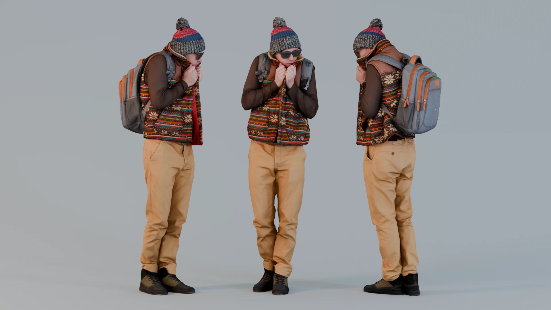 Frozen Guy 3D Model .c4d .max .obj .3ds .fbx .stl .blend 