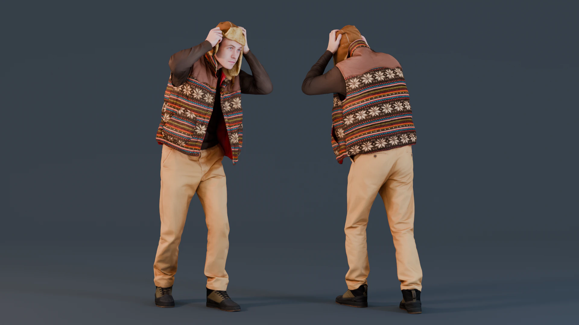 Bear Vodka Balalaika 3D Model .c4d .max .obj .3ds .fbx .stl .blend 