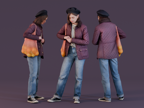 Girl with Oranges 3Dモデル