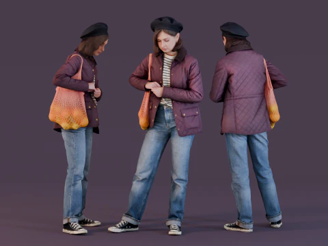 Meisje met sinaasappelen 3D Model