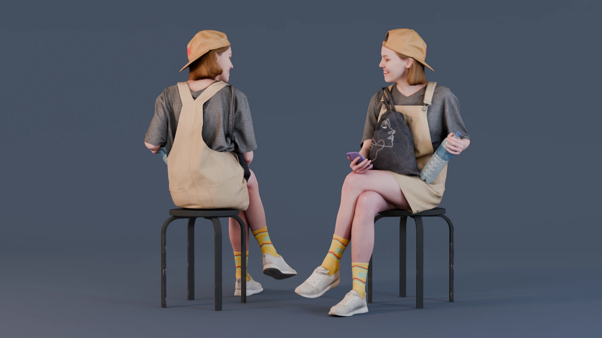 Menina sorridente Modelo 3D .c4d .max .obj .3ds .fbx .stl .blend 