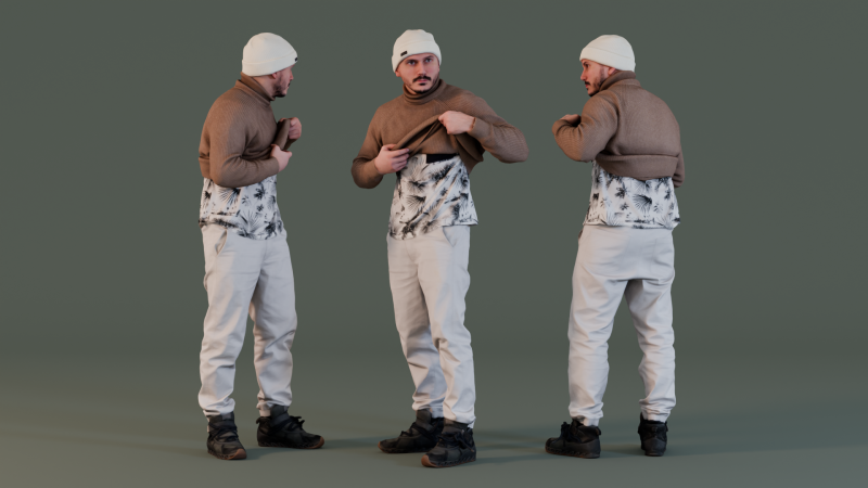 Guy in a Turtleneck Undresses Modelo 3D .c4d .max .obj .3ds .fbx .stl .blend
