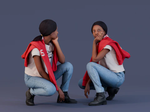 Accovacciarsi casualmente Modello 3D