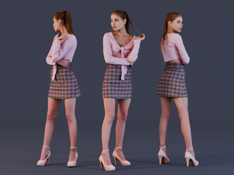 Lady in Pink 3Dモデル