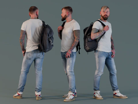 Современный студент 3D Модель