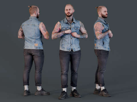 Button Up 3Dモデル
