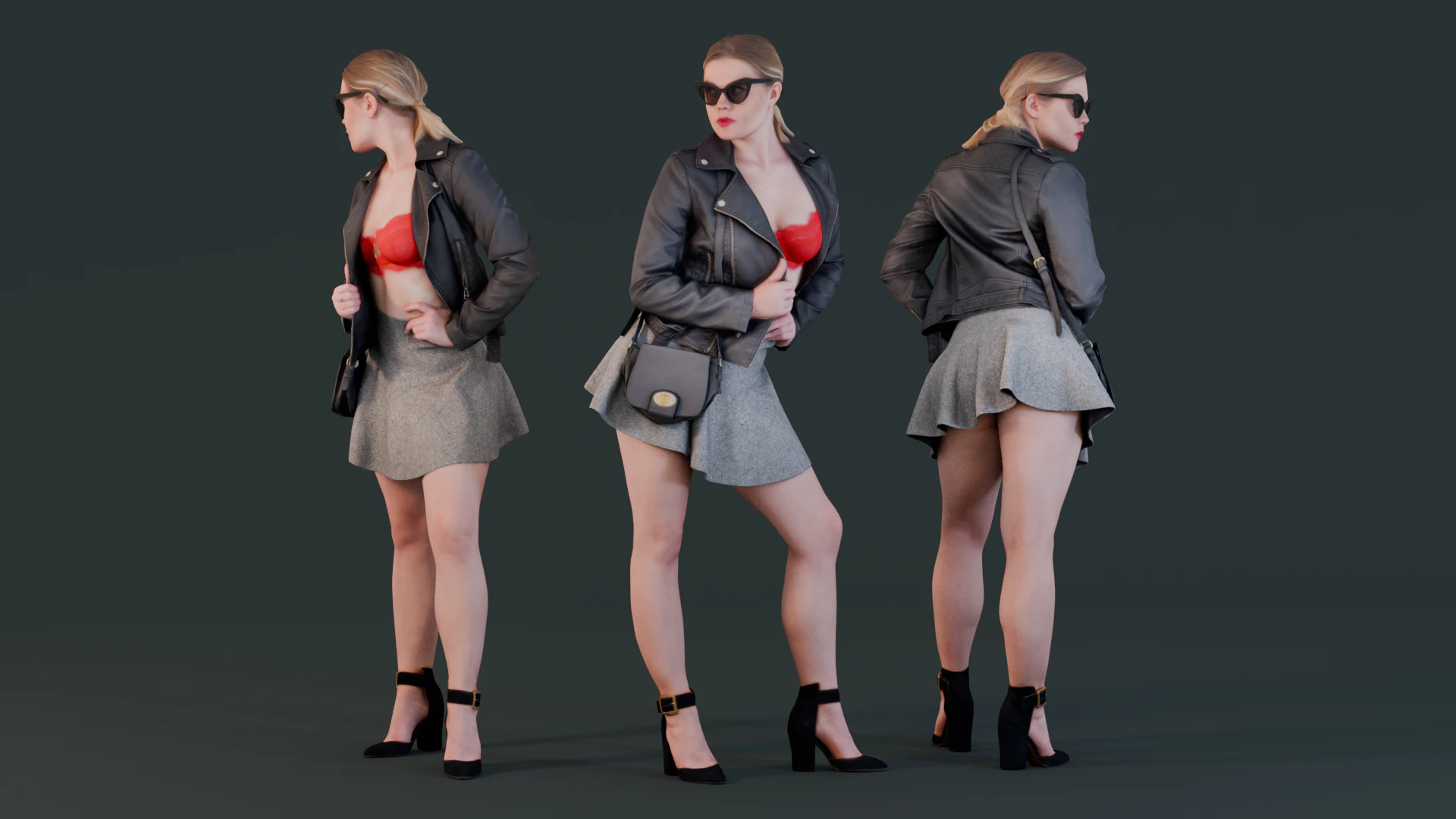 Bold Daring Provocatively Chic Girl 3D Model .c4d .max .obj .3ds .fbx .stl .blend