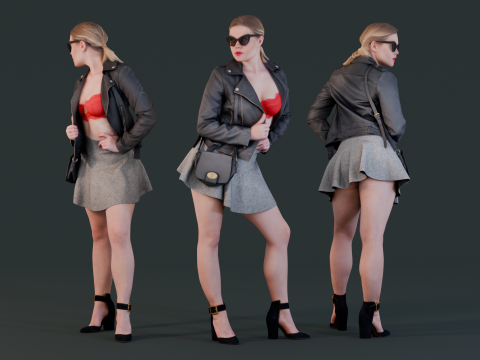 Bold Daring Provocatively Chic Girl 3D 模型