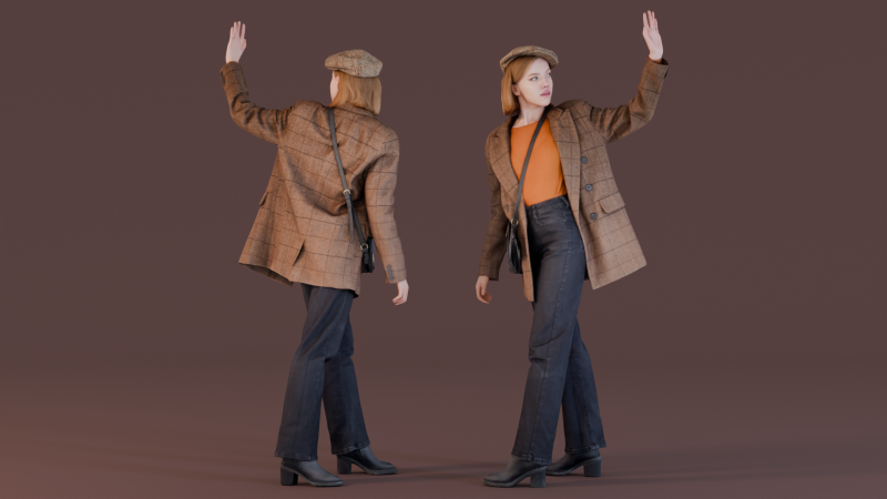Retro Chic Urban Stroll 3D 模型 .c4d .max .obj .3ds .fbx .stl .blend