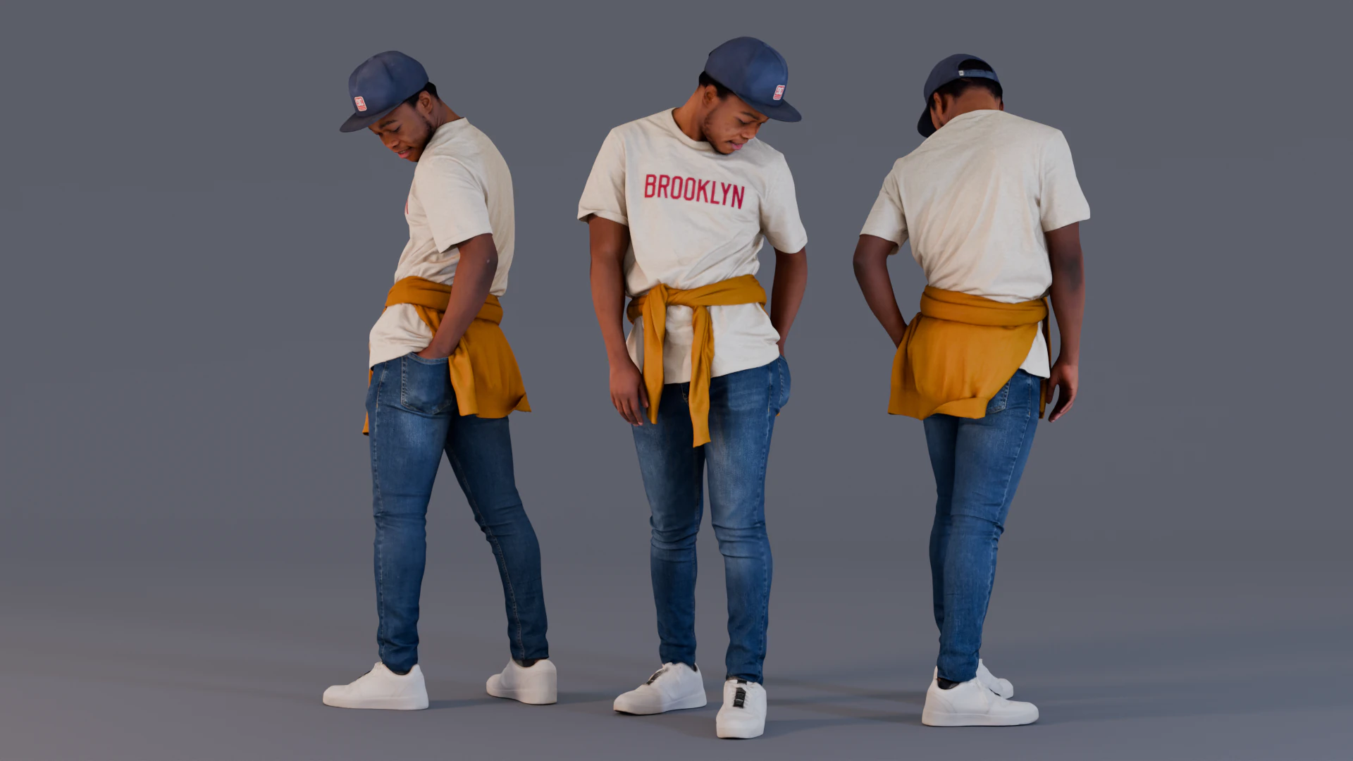 Brooklyn Casual - Cool Guy in Streetwear 3D Model .c4d .max .obj .3ds .fbx .stl .blend
