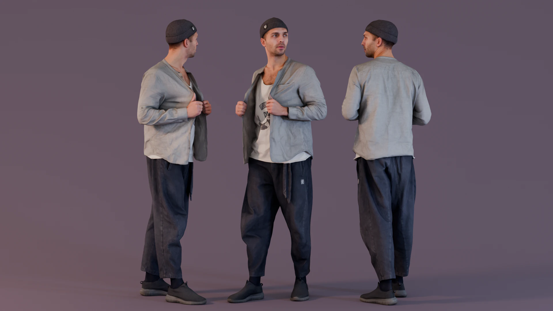 Keep Calm Urban Casual 3D Model .c4d .max .obj .3ds .fbx .stl .blend