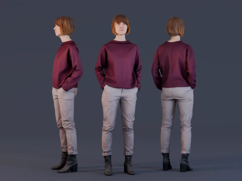 休闲优雅中的梅花存在 3D 模型