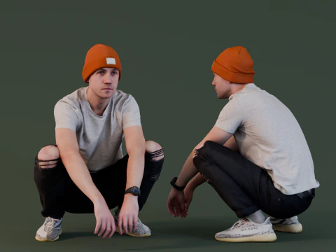 Agachamento Casual Urbano Modelo 3D