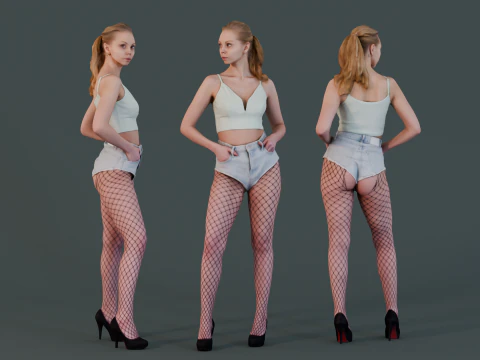 Szykowna dzielnica czerwonych latarni Model 3D