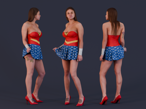 Who Runs the World - Powerful Cosplay Heroine 3Dモデル