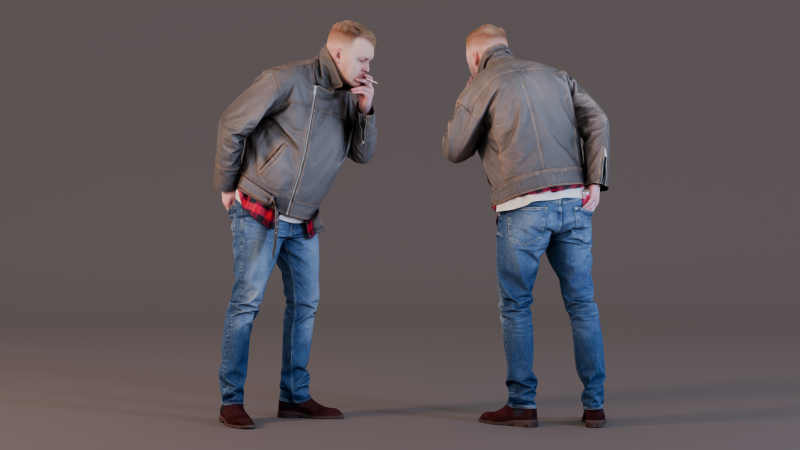 Handsome Man Lights a Cigarette Model 3D .c4d .max .obj .3ds .fbx .stl .blend 