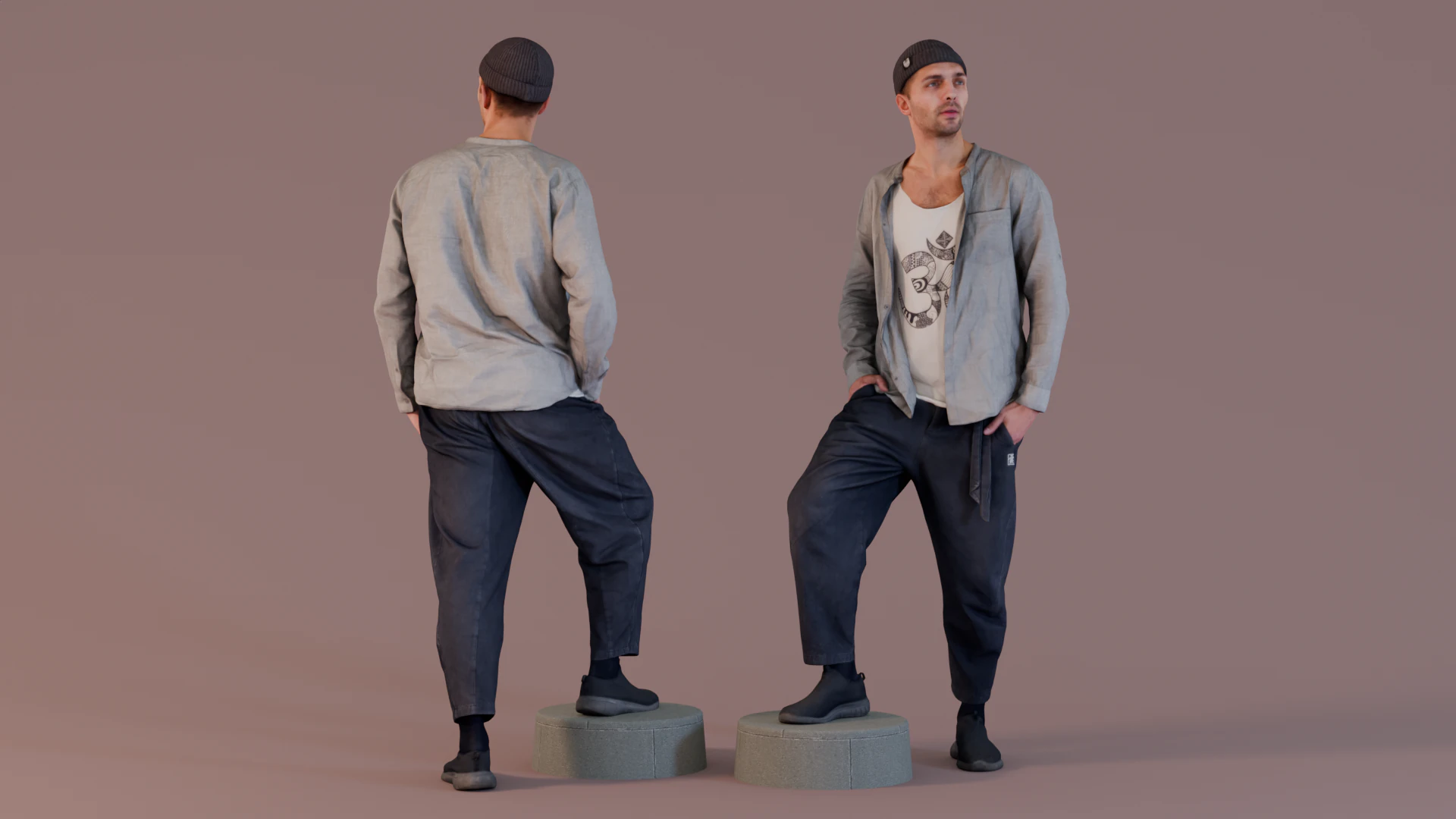 One foot here and the other there 3D Model .c4d .max .obj .3ds .fbx .stl .blend 