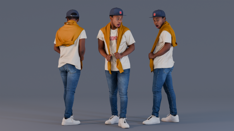 Urban Style with Yellow Sweater Accent Modelo 3D .c4d .max .obj .3ds .fbx .stl .blend