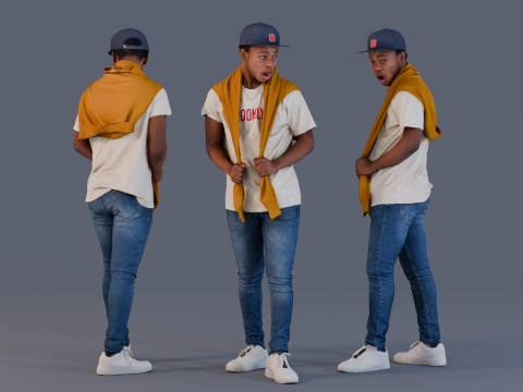Urban Style with Yellow Sweater Accent 3Dモデル
