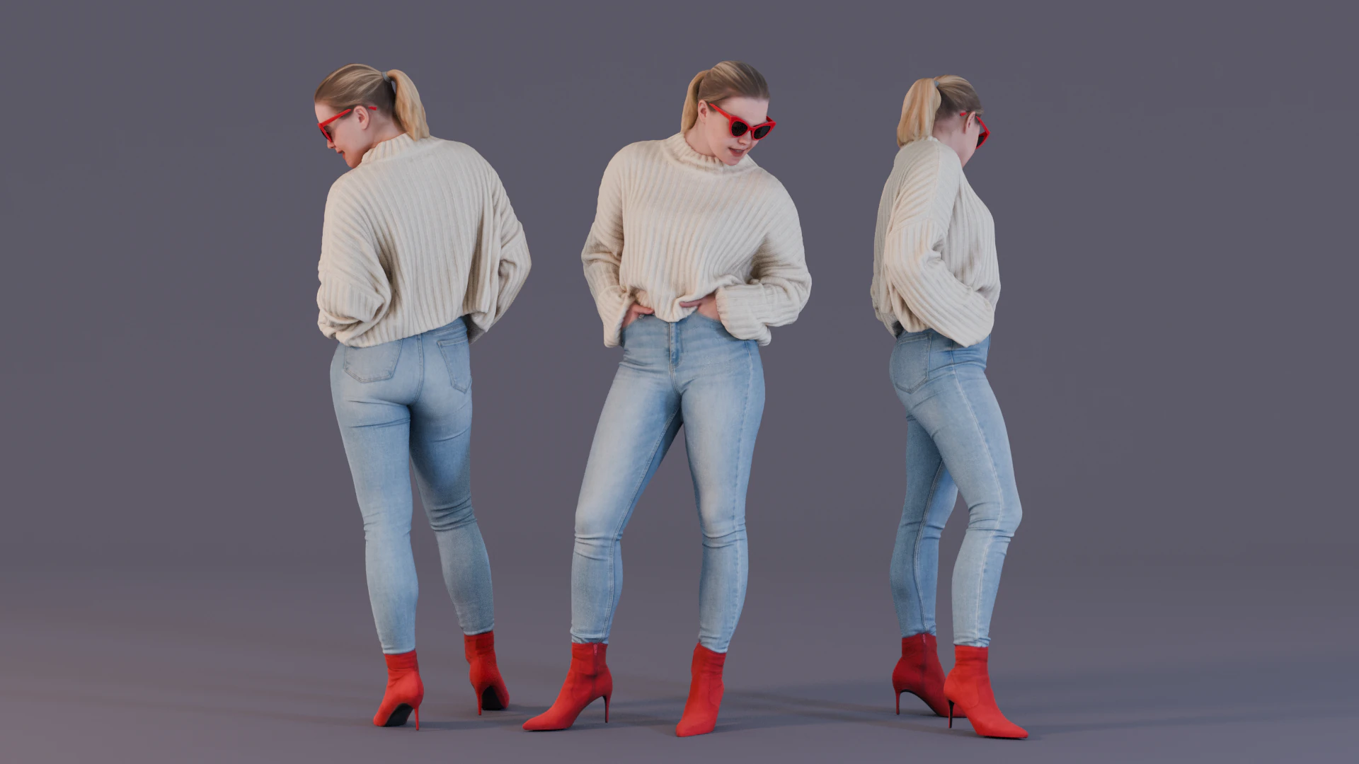Muitos elogios - Elegante Confian&ccedil;a em Vermelho e Creme Modelo 3D .c4d .max .obj .3ds .fbx .stl .blend 