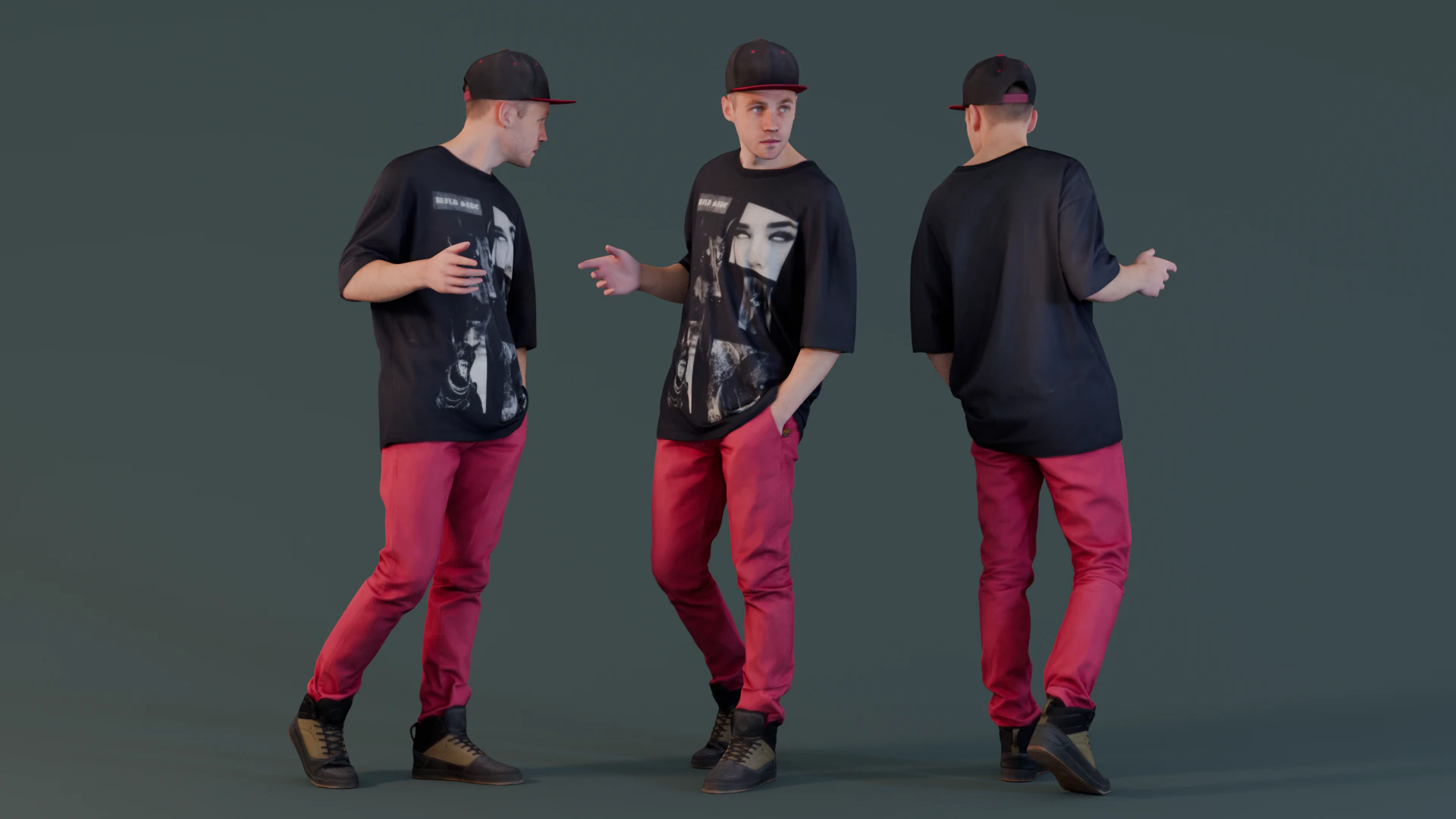 Urban Streetwear Style 3D Model .c4d .max .obj .3ds .fbx .stl .blend 