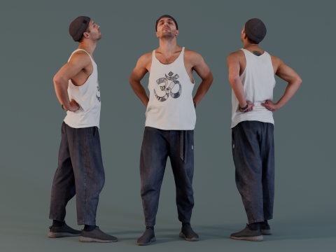 Mystic Urban Man in Prayer Pose 3D Model