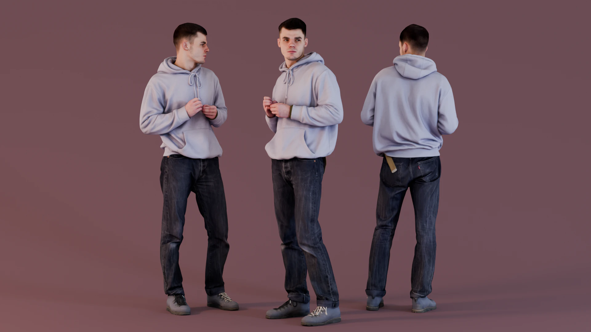 Guy is a Little Nervous 3D Model .c4d .max .obj .3ds .fbx .stl .blend 