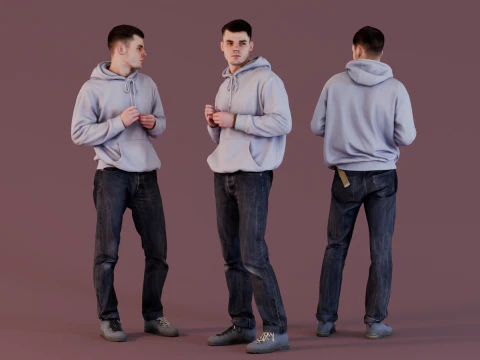 Хлопець трохи нервує 3D Модель