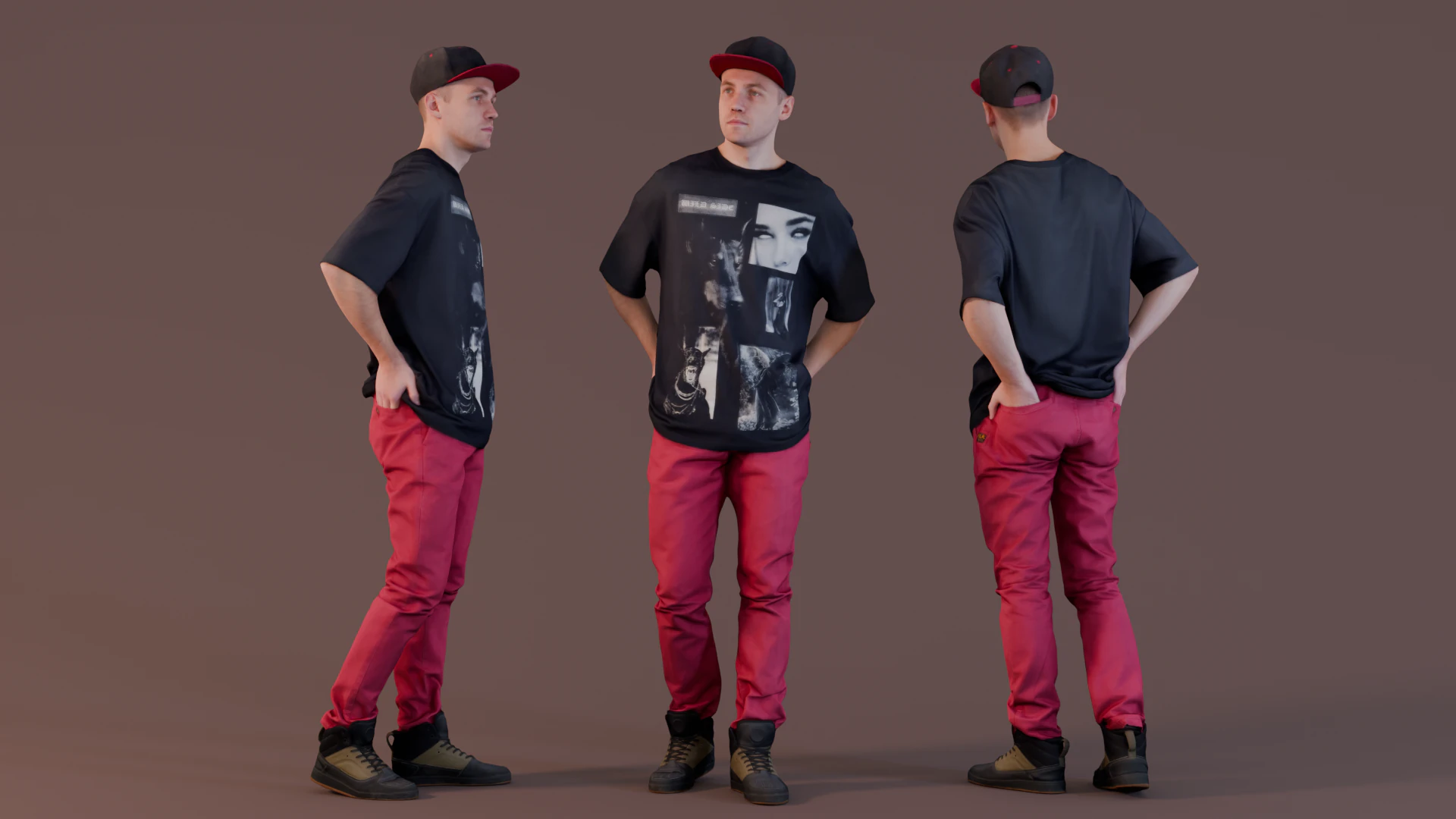 バックポケットに - モダンなストリートウェア スタイル 3Dモデル .c4d .max .obj .3ds .fbx .stl .blend