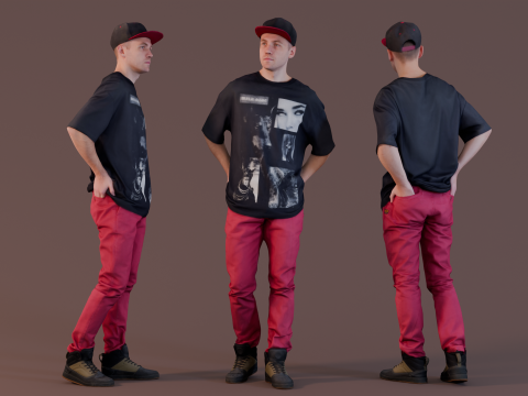 In the Back Pockets - Modern Streetwear Style 3Dモデル