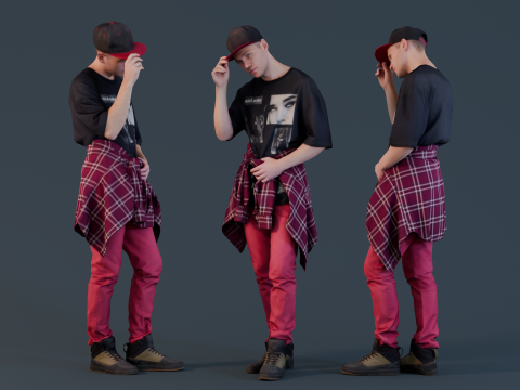 Stylish Gesture - Guy Tipping Hat 3D-Modell