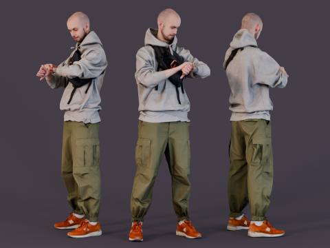 Time Keeper - Urban Man Adjusting Watch 3Dモデル