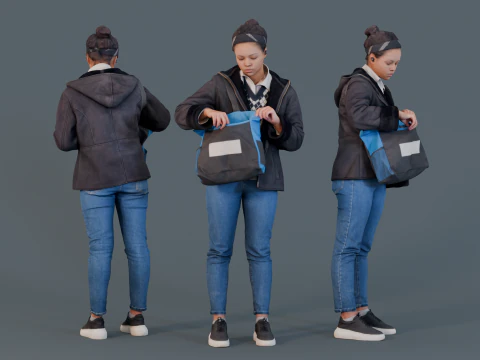 Everyday Explorer - Sac à main à carreaux pour fille Modèle 3D