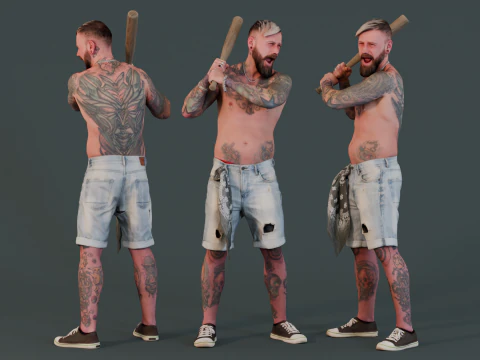 Beisebol de rua - ousado e destemido Modelo 3D