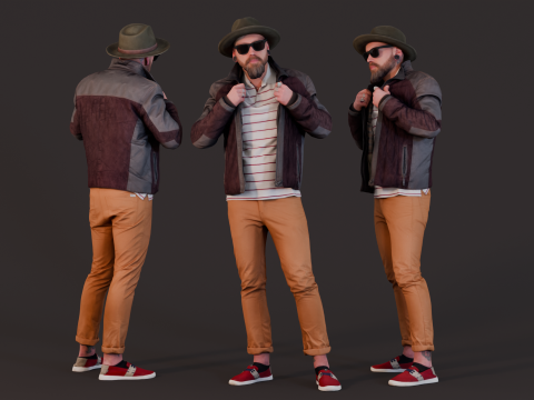 Chic Adventurer - Quilted Jacket Guy 3D-Modell