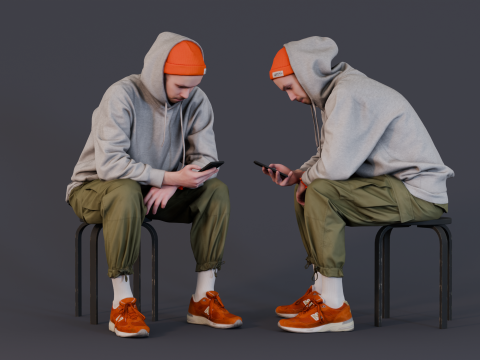 Reader in the Subway 3D-Modell