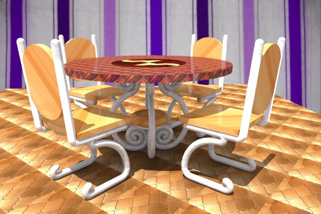 dining table 3D Model .c4d .max .obj .3ds .fbx .stl .blend 