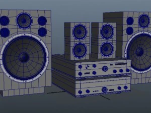 audio amplifier and speaker 3D Model