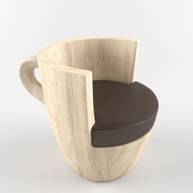 wooden armchair riva 1920 taffe 3D Model .c4d .max .obj .3ds .fbx .stl .blend 