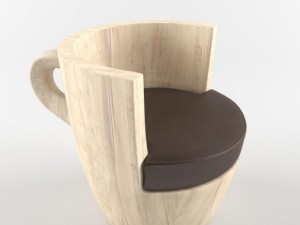 wooden armchair riva 1920 taffe 3D Model