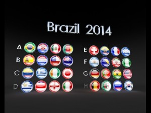flags of world cup 2014 3D Model