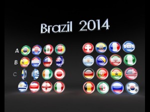 flags of world cup 2014 3D Model