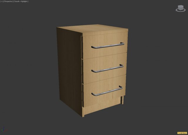 small bedroom draw chest 3D Модель .c4d .max .obj .3ds .fbx .stl .blend 