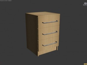 small bedroom draw chest 3D Model