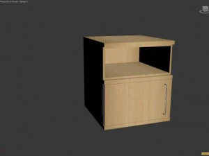 pine bedside table 3D Model