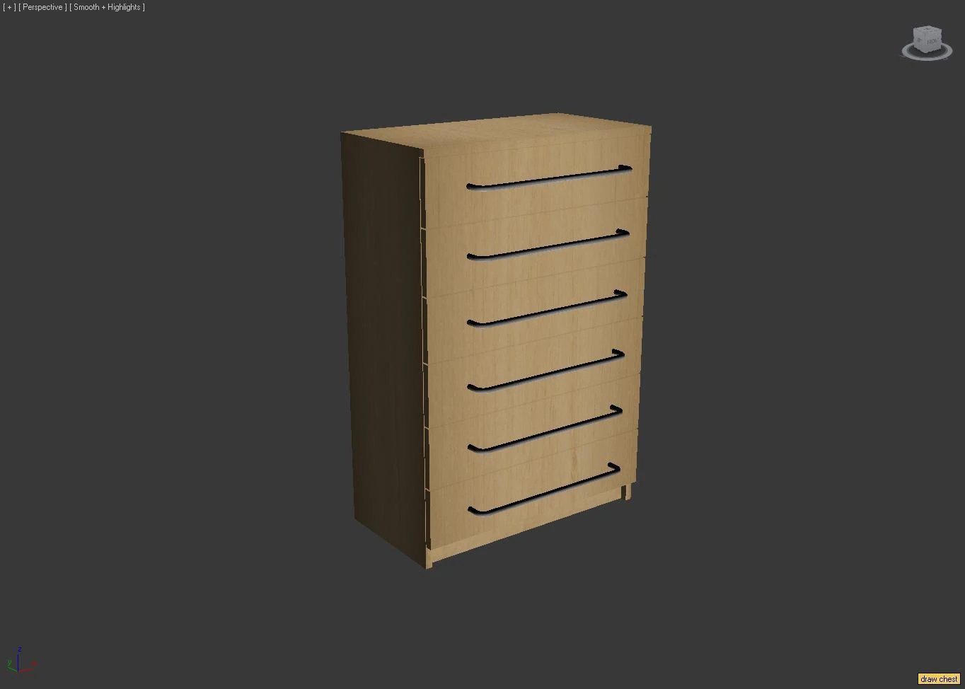 large bedroom draw chest 3D Model .c4d .max .obj .3ds .fbx .stl .blend 