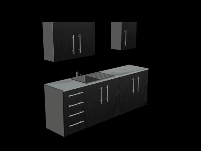 kitchen 3D Model .c4d .max .obj .3ds .fbx .stl .blend 