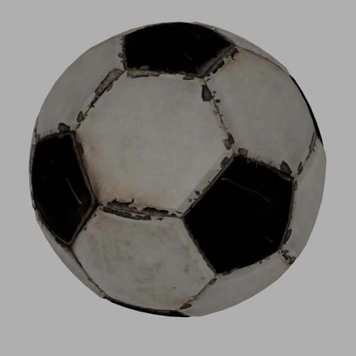 old scrapped soccer ball 3D Model .c4d .max .obj .3ds .fbx .stl .blend 