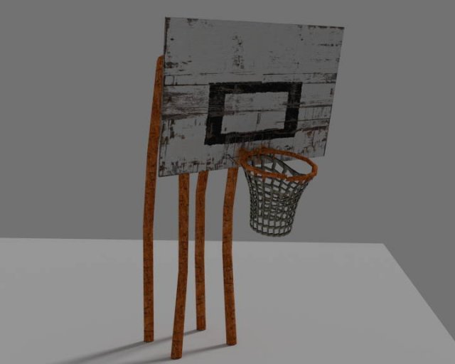 old damaged basketball hoop Modello 3D .c4d .max .obj .3ds .fbx .stl .blend 