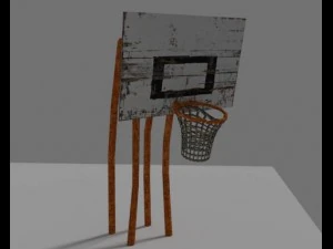 old damaged basketball hoop 3D Model